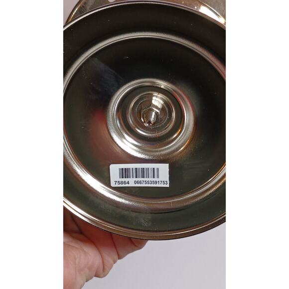 Bath & Body Works Enamel Daisy Flower Candle Holder Sleeve Silver Tone 4" wide - Picture 6 of 6